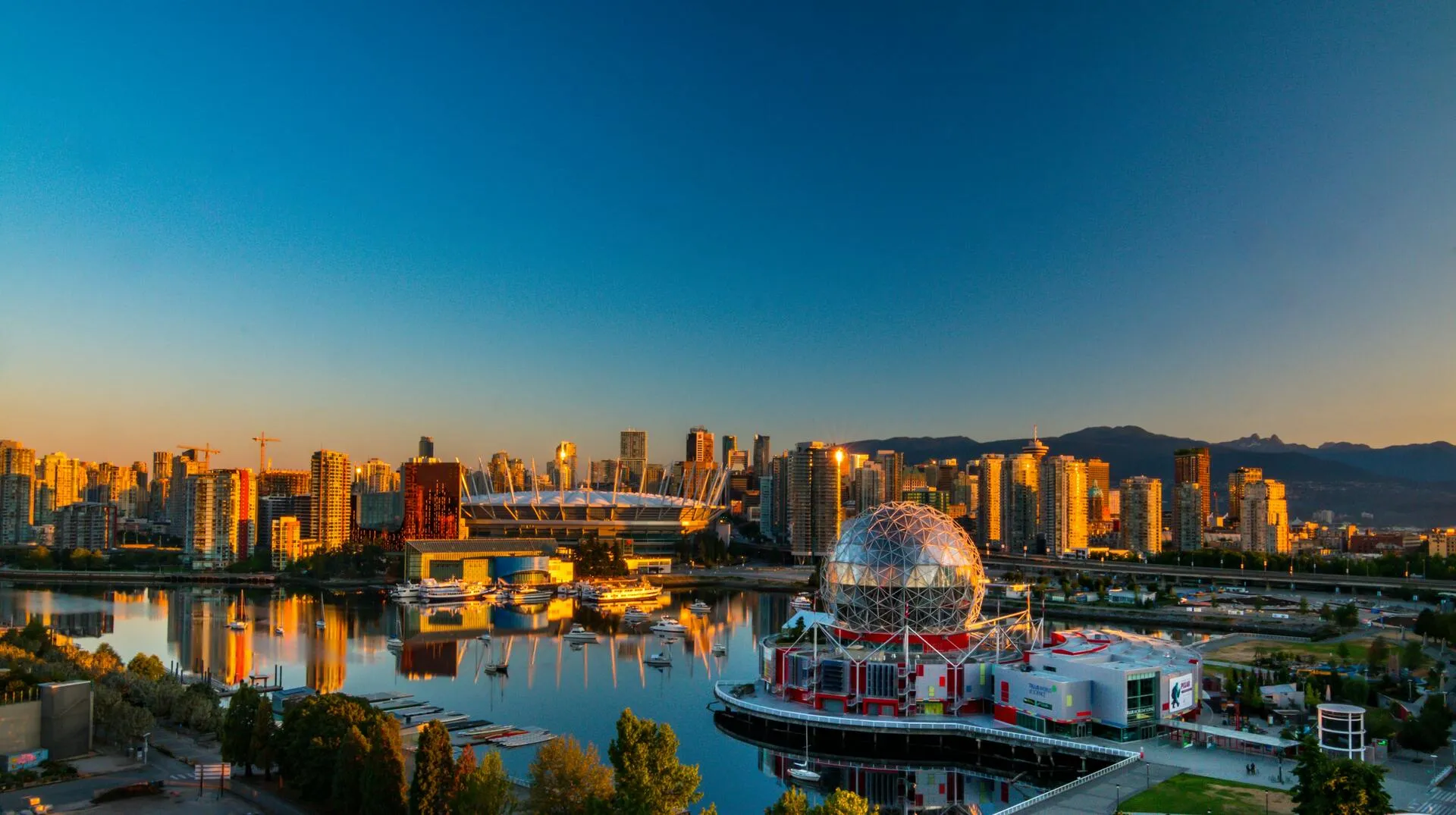 Vancouver high-rise skyline from above